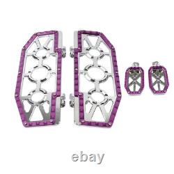 Driver Passenger Floorboard Foot Peg Pedals For Harley Heritage Chrome+Purple