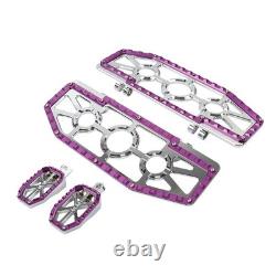 Driver Passenger Floorboard Foot Peg Pedals For Harley Heritage Chrome+Purple