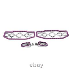Driver Passenger Floorboard Foot Peg Pedals For Harley Heritage Chrome+Purple