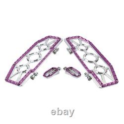 Driver Passenger Floorboard Foot Peg Pedals For Harley Heritage Chrome+Purple