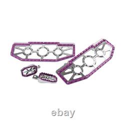 Driver Passenger Floorboard Foot Peg Pedals For Harley Heritage Chrome+Purple