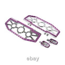 Driver Passenger Floorboard Foot Peg Pedals For Harley Heritage Chrome+Purple