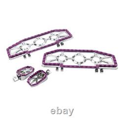 Driver Passenger Floorboard Foot Peg Pedals For Harley Heritage Chrome+Purple