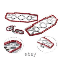 Driver Passenger Floorboard Foot Peg Pedals For Harley Heritage Chrome+Red