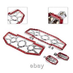 Driver Passenger Floorboard Foot Peg Pedals For Harley Heritage Chrome+Red