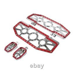 Driver Passenger Floorboard Foot Peg Pedals For Harley Heritage Chrome+Red