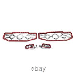Driver Passenger Floorboard Foot Peg Pedals For Harley Heritage Chrome+Red