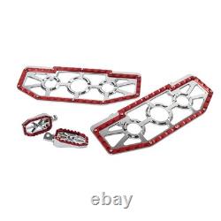 Driver Passenger Floorboard Foot Peg Pedals For Harley Heritage Chrome+Red