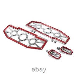 Driver Passenger Floorboard Foot Peg Pedals For Harley Heritage Chrome+Red