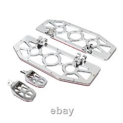 Driver Passenger Floorboard Foot Peg Pedals For Harley Heritage Chrome+Red