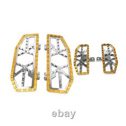 Driver Passenger Floorboard Foot Peg Pedals For Harley Road Glide FLTRU Chro+Gol