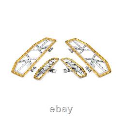 Driver Passenger Floorboard Foot Peg Pedals For Harley Road Glide FLTRU Chro+Gol