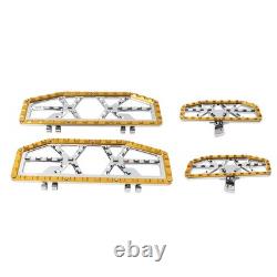 Driver Passenger Floorboard Foot Peg Pedals For Harley Road Glide FLTRU Chro+Gol Driver Passenger Floorboard Foot Peg Pedals For Harley Road Glide FLTRU Chro+Gol