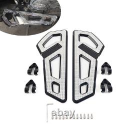 Driver Rider Floorboard Footboard Aluminum Fit Harley Softail Touring BLK+White