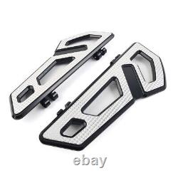 Driver Rider Floorboard Footboard Aluminum Fit Harley Softail Touring BLK+White