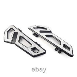 Driver Rider Floorboard Footboard Aluminum Fit Harley Softail Touring BLK+White