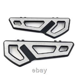 Driver Rider Floorboard Footboard Aluminum Fit Harley Softail Touring BLK+White