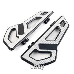 Driver Rider Floorboard Footboard Aluminum Fit Harley Softail Touring BLK+White