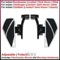 Foldable Rear Floorboards Chrome For Indian Roadmaster, Challenger, Chieftain
