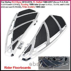 For Harley FLD Dyna 12-16, FL Softail 86-17, Touring/Trike 86+ Rider Floorboards