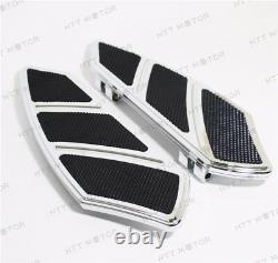 Groove Rider Front FootBoard Floorboard Fit Harley Touring Softail 84-15 Chrome