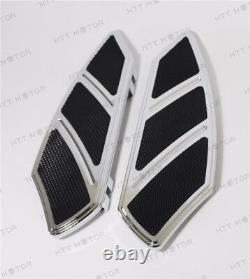 Groove Rider Front FootBoard Floorboard Fit Harley Touring Softail 84-15 Chrome