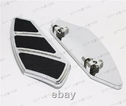 Groove Rider Front FootBoard Floorboard Fit Harley Touring Softail 84-15 Chrome