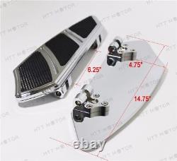 Groove Rider Front FootBoard Floorboard Fit Harley Touring Softail 84-15 Chrome