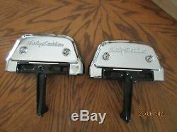 Harley Touring Electra Ultra FLH Passenger Floorboards With Script Chrome Covers