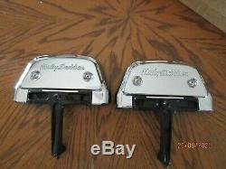Harley Touring Electra Ultra FLH Passenger Floorboards With Script Chrome Covers