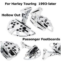 Hollow Passenger Footboards For Harley 93-ON Touring Street Glide Road King CVO