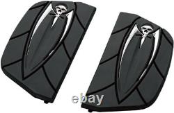 Kuryakyn Motorcycle Motorbike Passenger Floorboard Inserts Zombie Black / Chrome