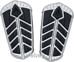 Kuryakyn Spear Passenger Floorboard Insert Chrome, Passenger 5656 Chrome Black