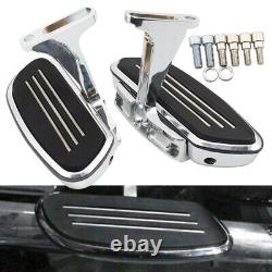 Left and Right Streamline Floorboards Chrome Holder Black Pads For HD Touring