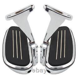 Left and Right Streamline Floorboards Chrome Holder Black Pads For HD Touring