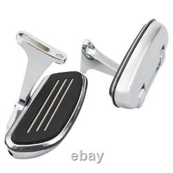 Left and Right Streamline Floorboards Chrome Holder Black Pads For HD Touring