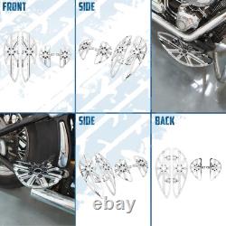 Motorcycle Floorboards Set Driver Front Footboards and Rear Passenger Foot Pe