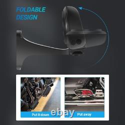Motorcycle Passenger Floorboards Black Streamline Footboards With Mount Bra