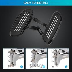 Motorcycle Passenger Floorboards Black Streamline Footboards With Mount Bra