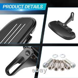 Motorcycle Passenger Floorboards Black Streamline Footboards With Mount Bra