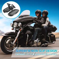 Motorcycle Passenger Floorboards Black Streamline Footboards With Mount Bra