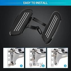 Motorcycle Passenger Floorboards Black Streamline Footboards With Mount Bra