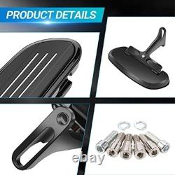 Motorcycle Passenger Floorboards Black Streamline Footboards With Mount Bra
