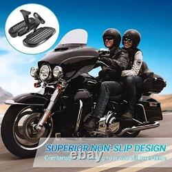 Motorcycle Passenger Floorboards Black Streamline Footboards With Mount Bra