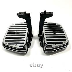 OEM Harley Touring Rubber Chrome Script Passenger Floorboards Foot Boards Mounts