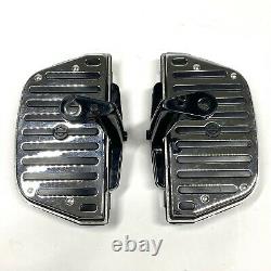 OEM Harley Touring Rubber Chrome Script Passenger Floorboards Foot Boards Mounts