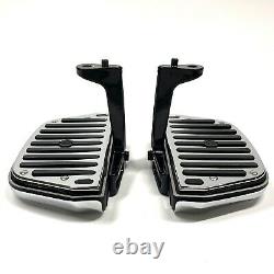 OEM Harley Touring Rubber Chrome Script Passenger Floorboards Foot Boards Mounts