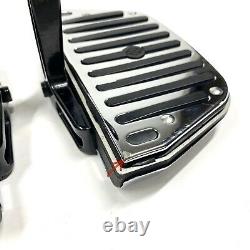 OEM Harley Touring Rubber Chrome Script Passenger Floorboards Foot Boards Mounts