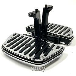 OEM Harley Touring Rubber Chrome Script Passenger Floorboards Foot Boards Mounts