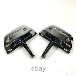 OEM Harley Touring Rubber Chrome Script Passenger Floorboards Foot Boards Mounts